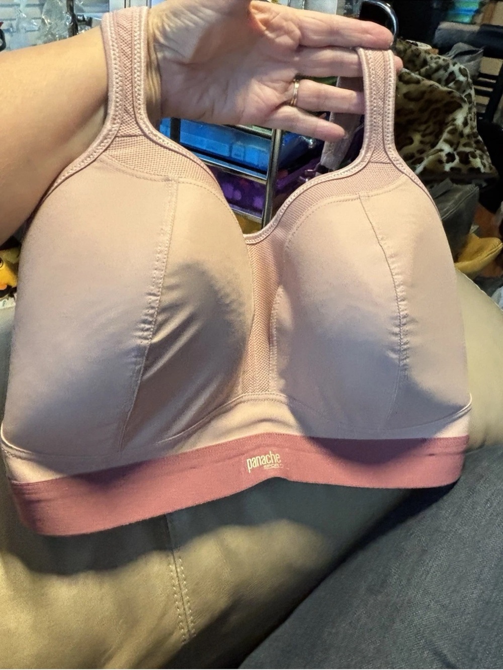 Panache Wireless High-Support Wireless  Sports Bra in Dusty Rose Size 34GG.  New